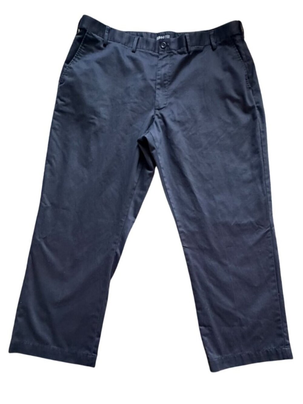 IZOD Mens Flat Front Chino Pants-Navy Blue-44x30-GUC